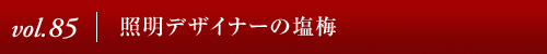 Vol.85│照明デザイナーの塩梅